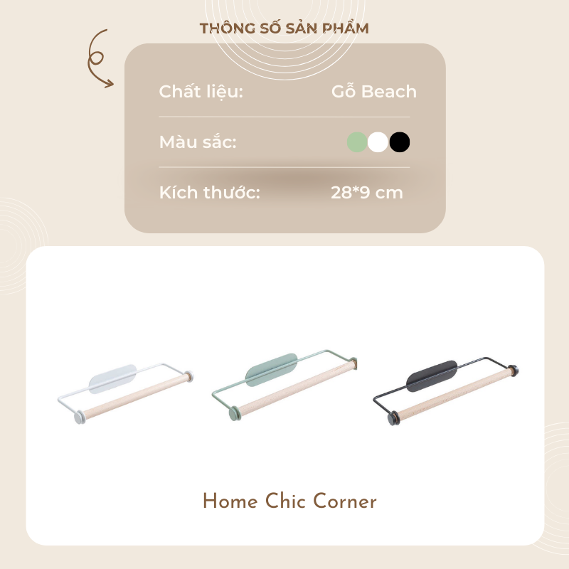 Thanh dán tường treo khăn, giấy cuộn, màng bọc thực phẩm