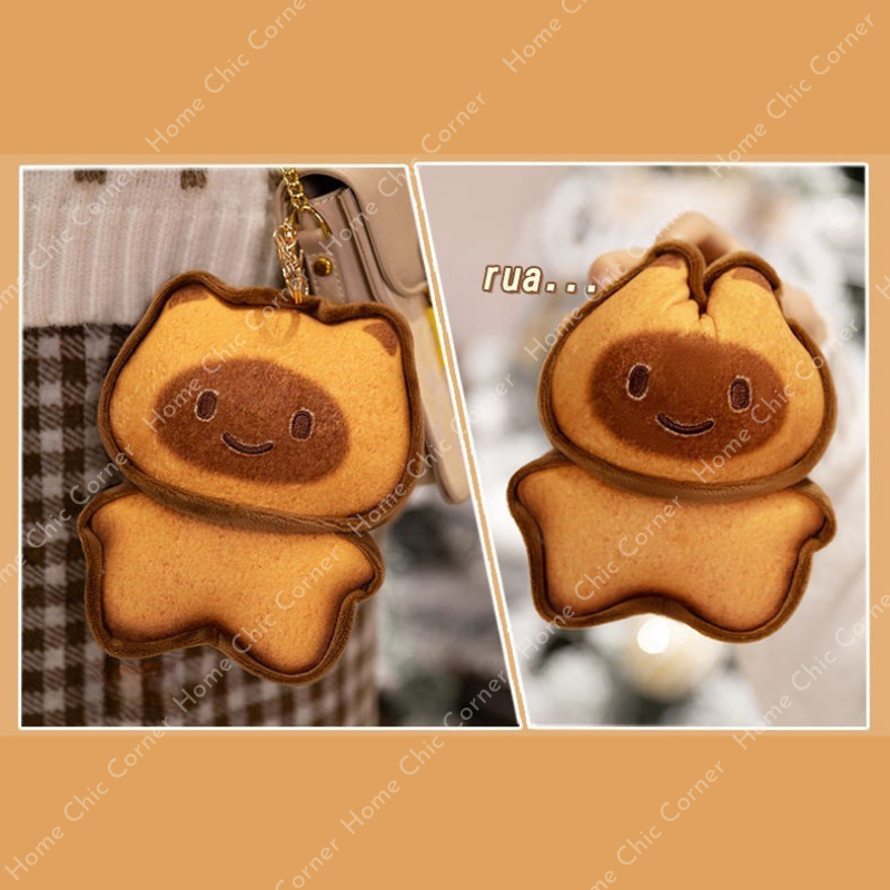 Gấu bông sandwich hình mèo, gấu bánh nướng, móc khoá hình mèo