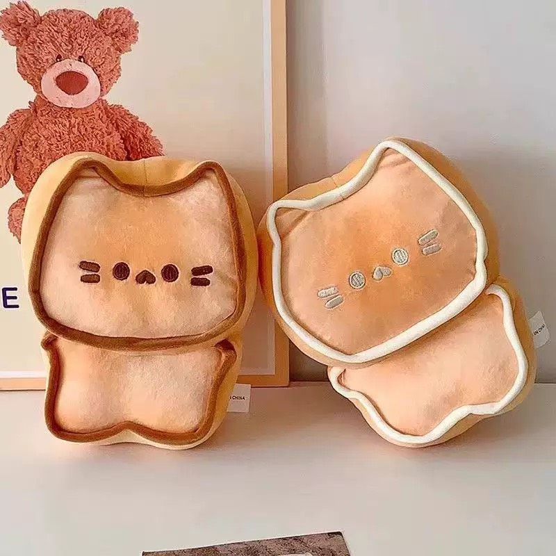 Gấu bông sandwich hình mèo, gấu bánh nướng, móc khoá hình mèo