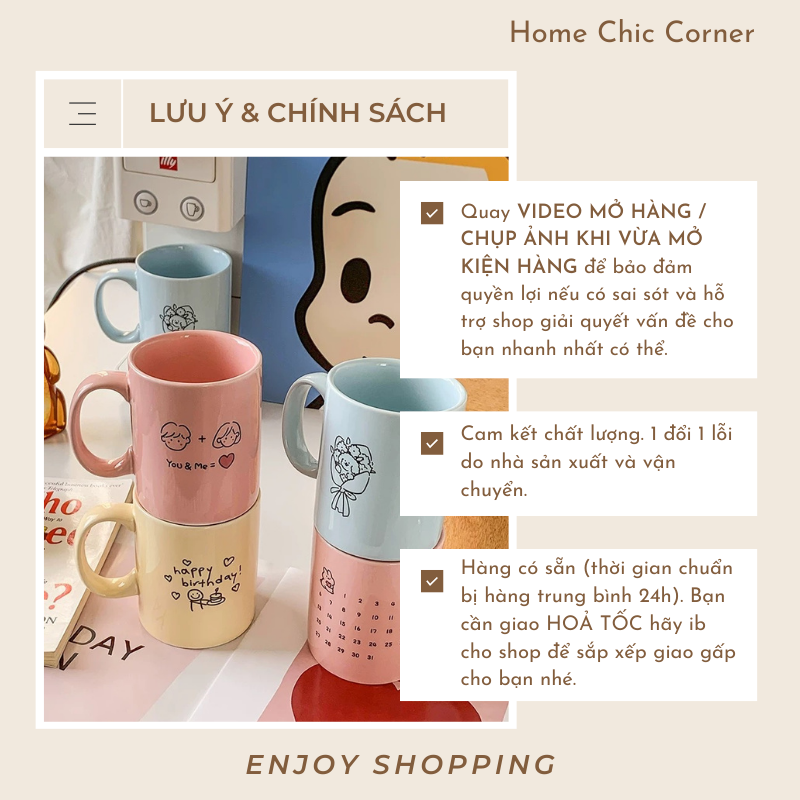 Cốc Birthday in lịch 400ml