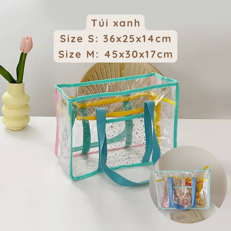 Túi tote trong suốt PVC đi biển đi picnic đa năng
