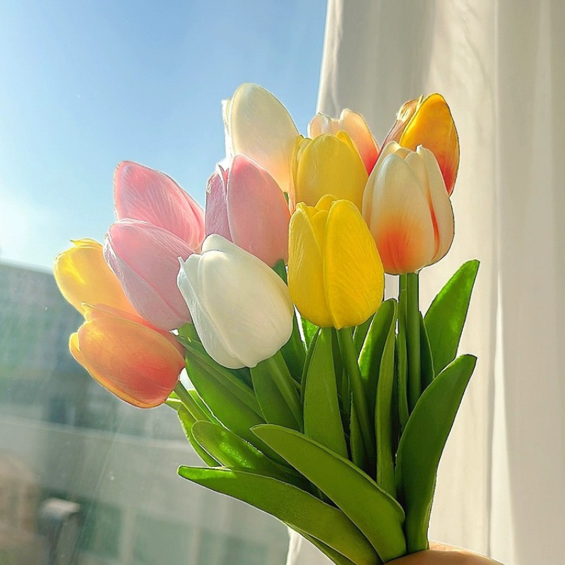 Hoa tulip trang tri decor nhiều màu