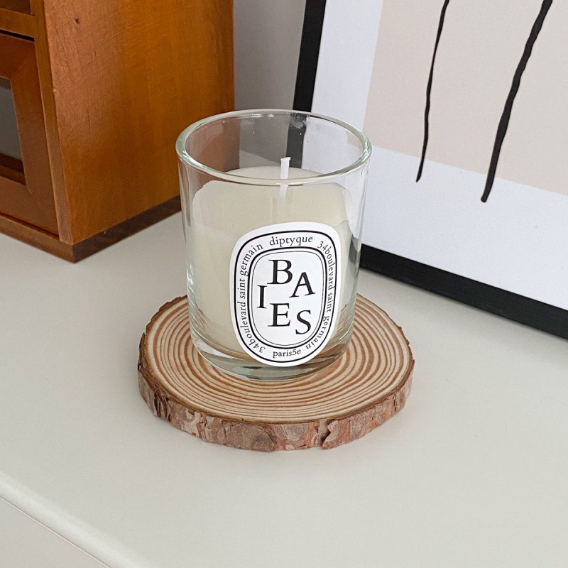 Lót nến gỗ lót ly vân gỗ mộc đường kính 10-12cm