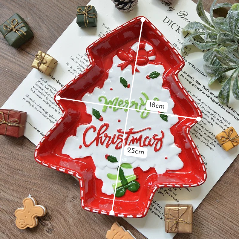 Đĩa sứ cây thông noen