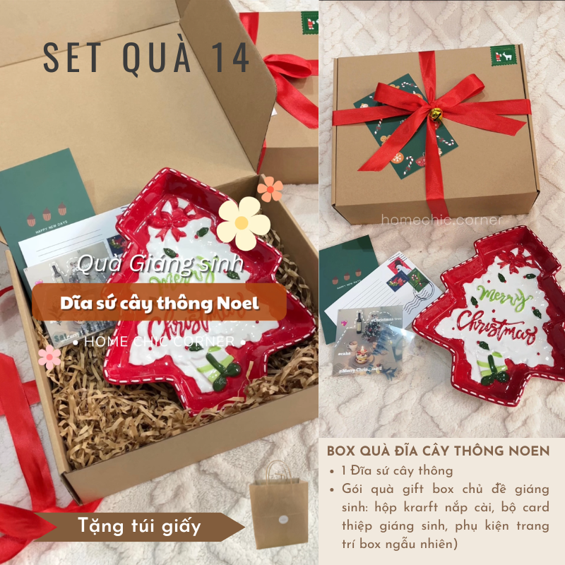 Set quà 14 đĩa cây thông noen