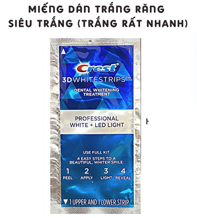 1 GÓI - Miếng Dán Trắng Răng Crest 3D White Làm Trắng Răng Tại Nhà Cấp Tốc