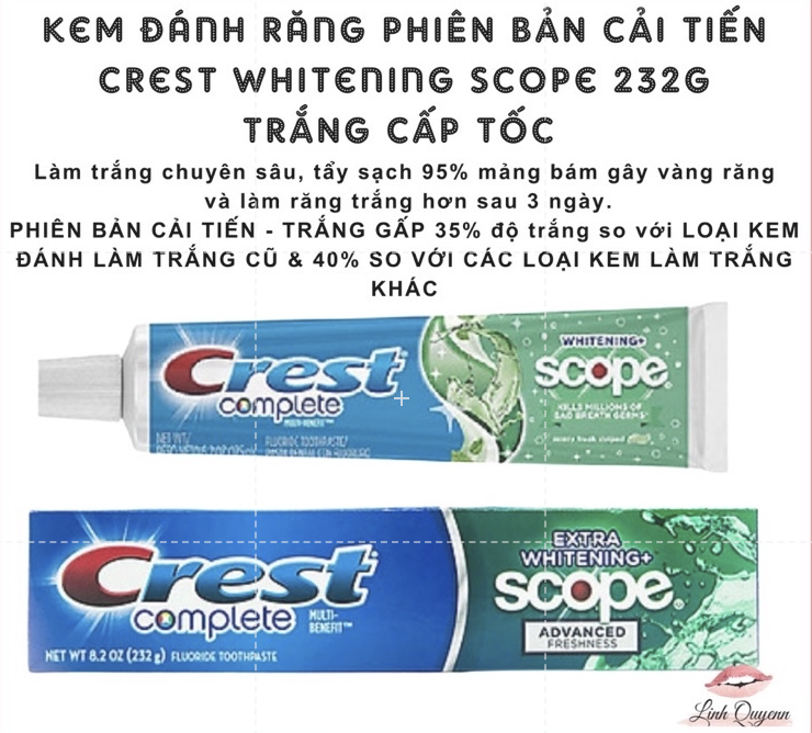 Kem đánh răng Crest 3D White Của Mỹ Làm Trắng Răng Tại Nhà Tẩy Trắng Răng Cấp Tốc