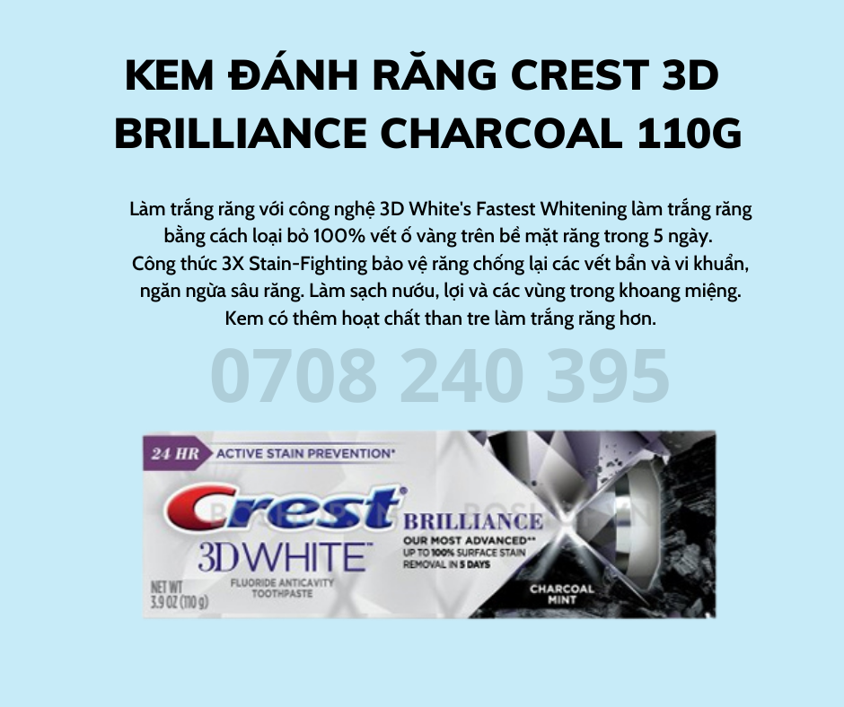 KEM ĐÁNH RĂNG CREST 3D WHITE BRILLIANCE 110G