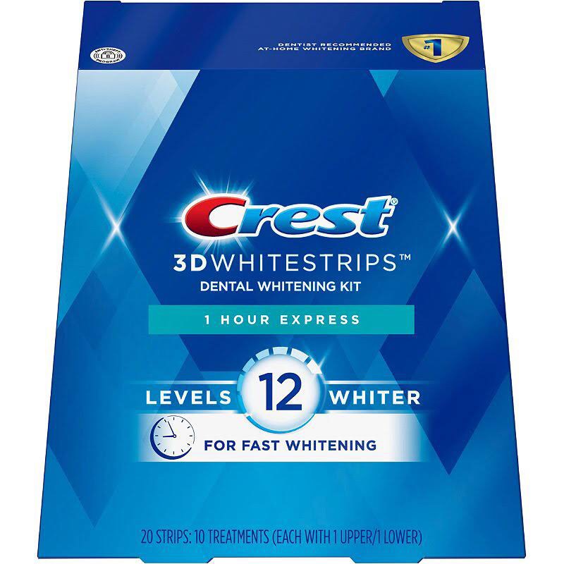 FULL BOX 20 MIẾNG DÁN TRẮNG RĂNG CREST 3D WHITE 1 HOUR EXPRESS (10 NGÀY)