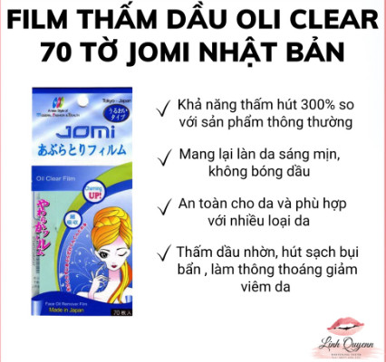 Giấy Thấm Dầu Jomi Oil Clear Film Nhật Bản - 70 Tờ