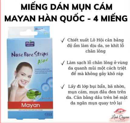 Miếng Dán Lột Mụn Cám Lô Hội Mayan Hàn Quốc 4 Miếng