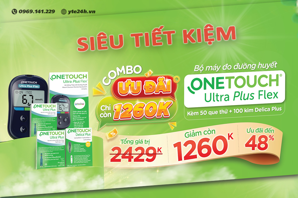 COMBO ƯU ĐÃI - Bộ máy đo đường huyết ONETOUCH Ultra Plus Flex