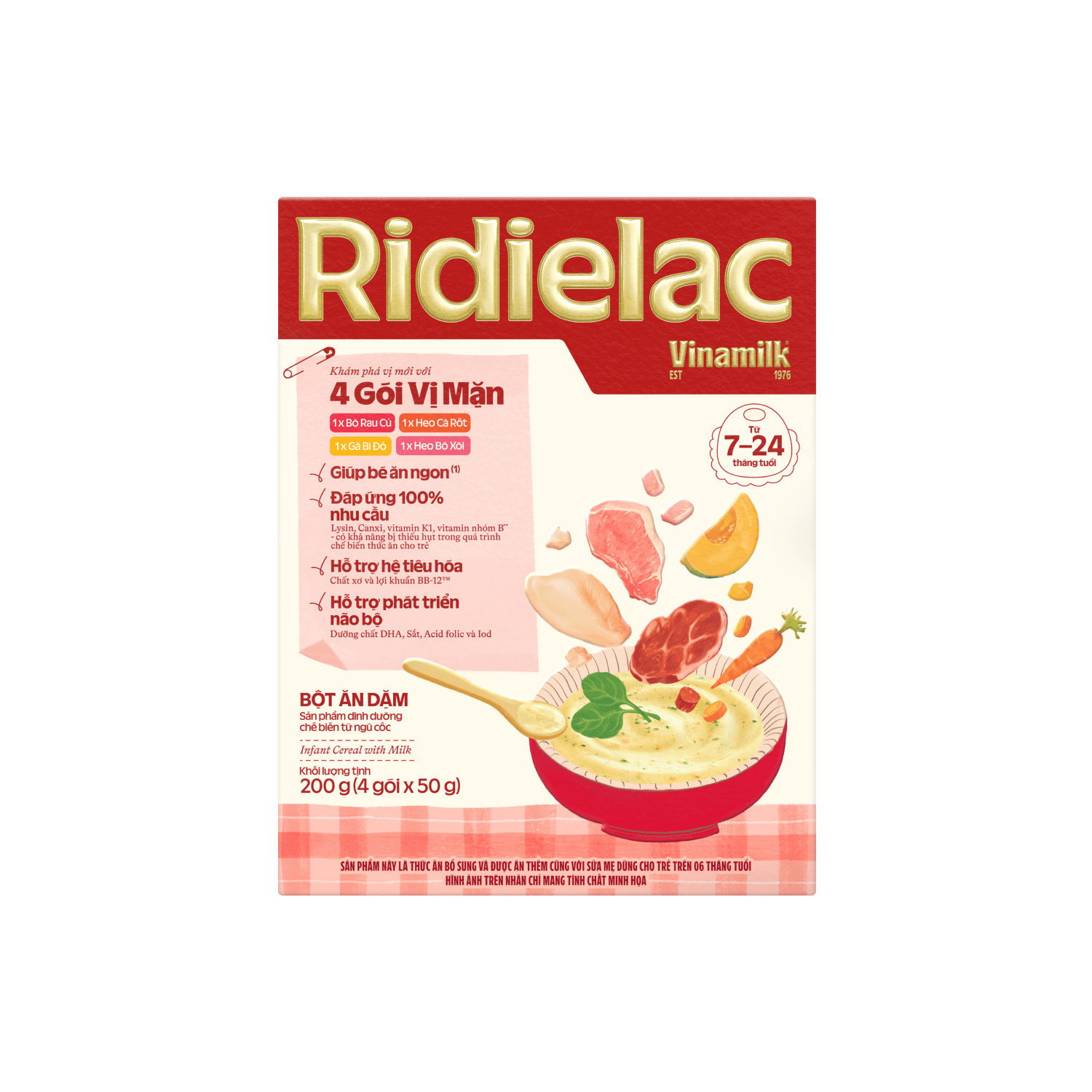 Bột ăn dặm Ridielac Gold Vinamilk 4 vị mặn