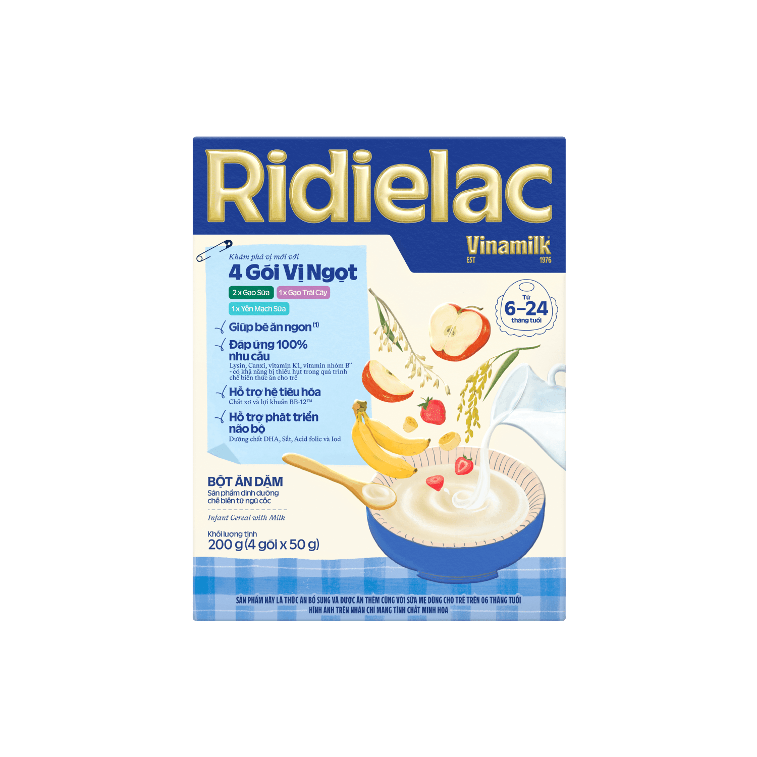 Bột ăn dặm Ridielac 4 vị ngọt 6-24m