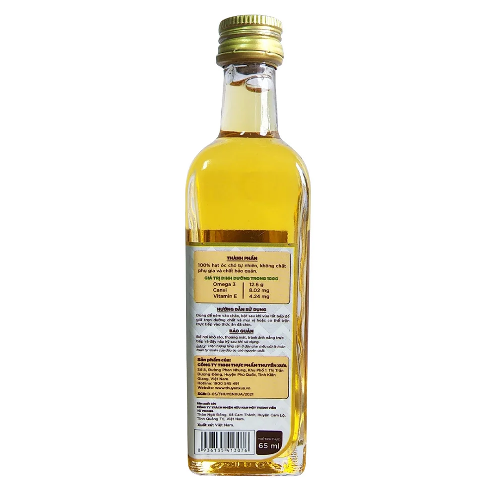 Thuyền Xưa dầu óc chó nguyên chất ăn dặm 65ml