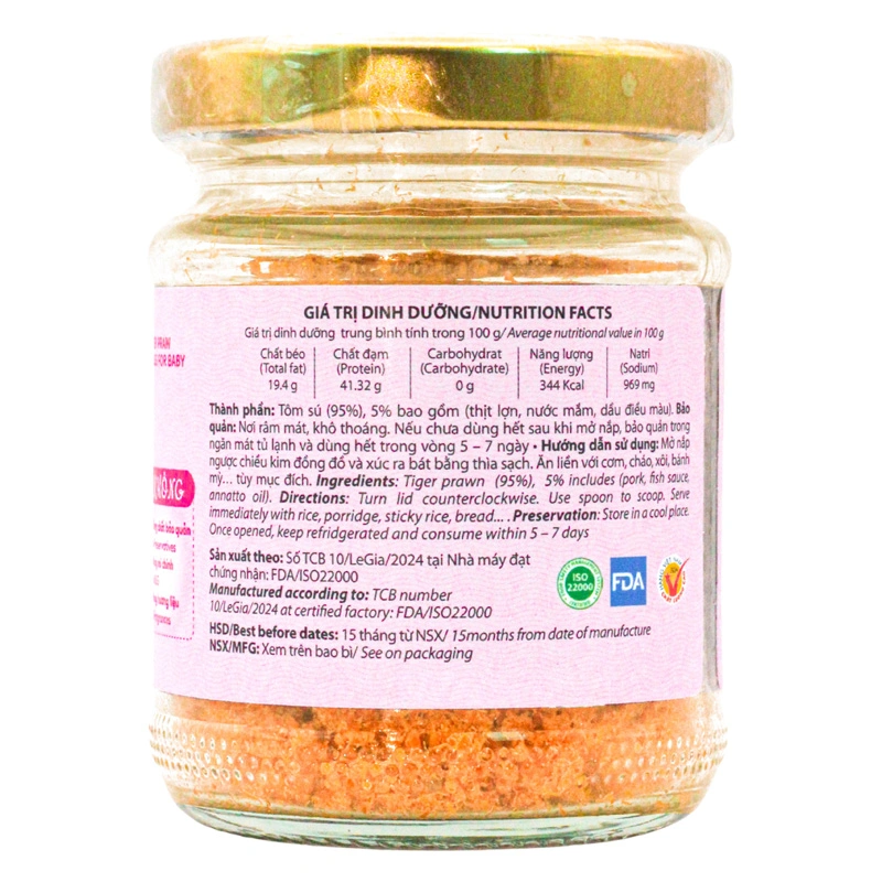 Lê Gia ruốc (chà bông) Tôm sú cho bé 45