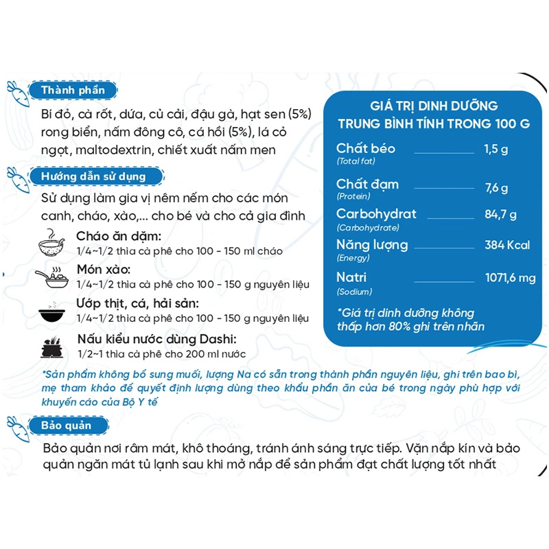 Lê Gia bột nêm ăn dặm cho trẻ từ 6th