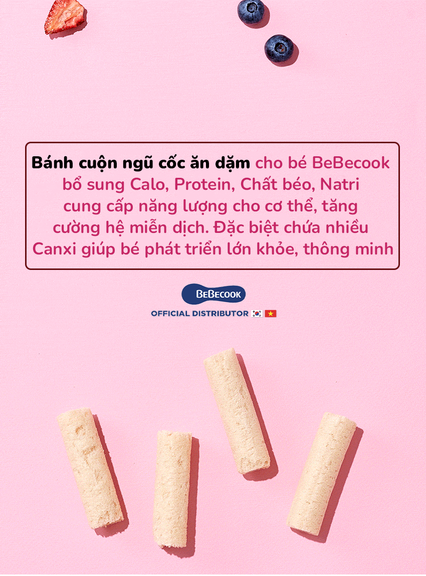 Bebecook bánh cuộn ngũ cốc cho trẻ từ 15 tháng