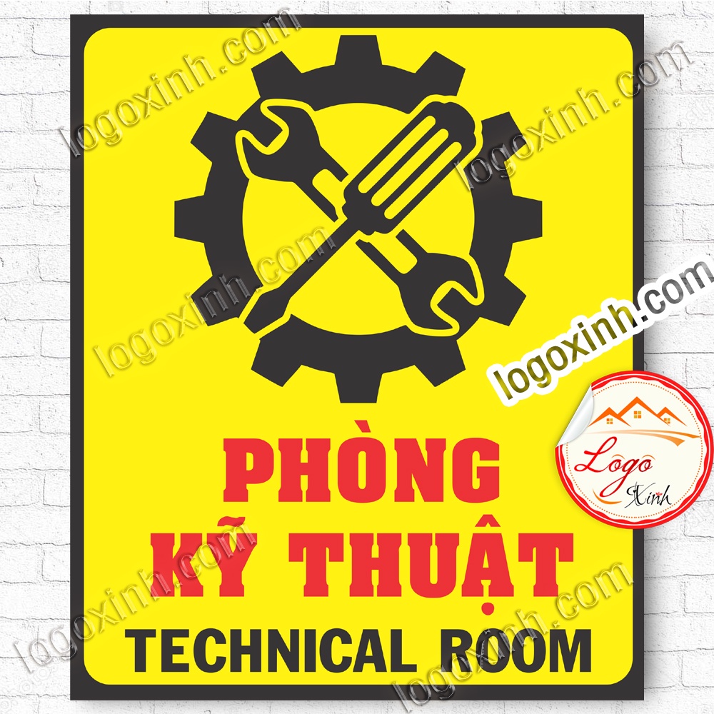 LOGO TEM STICKER BIẾN PHÒNG KỸ THUẬT, TECHNICAL ROOM DÙNG CHO VĂN PHÒNG ...