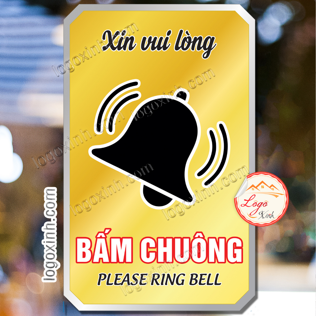 (MẪU MỚI) Logo Tem Decal Vui Lòng BẤM CHUÔNG, Hãy Bấm Chuông Cửa ...