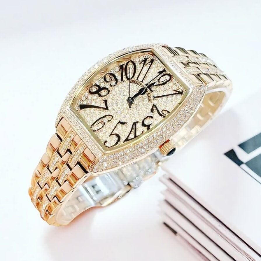 Đồng hồ nữ chính hãng Roberto Era RE0211 dây kim loại màu vàng gold, mặt đồng hồ oval size 36mm