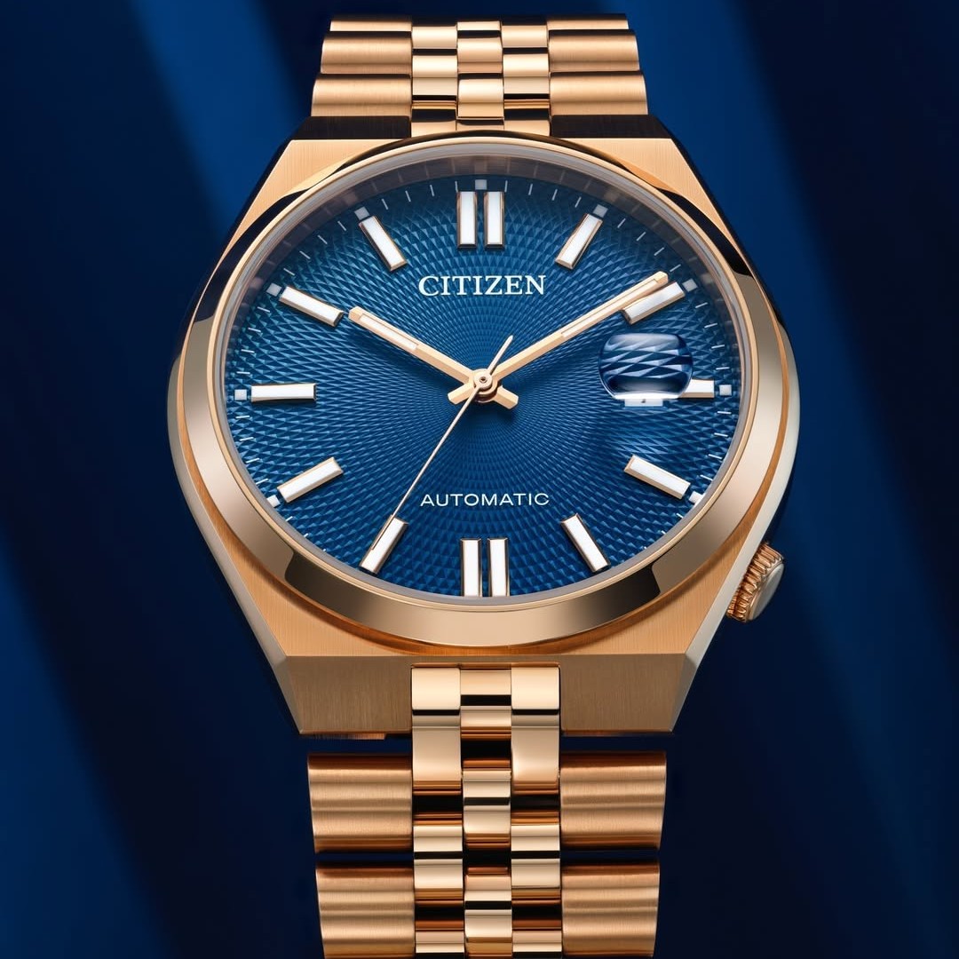Đồng Hồ Nam Citizen Tsuyosa Automatic 60 Rose Deep Blue NK0023-57L Size 40mm