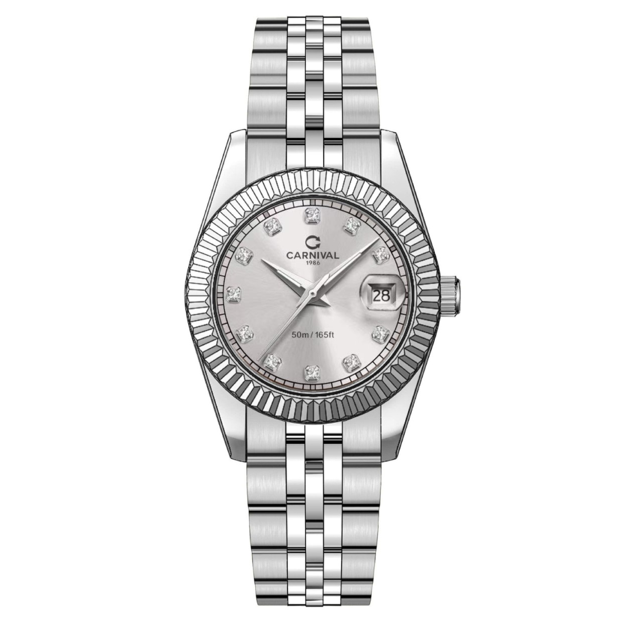 Đồng Hồ Nữ Carnival 8131L-VT-TX Dây Thép Bạc Mặt Xám Size 30mm Quartz Japan
