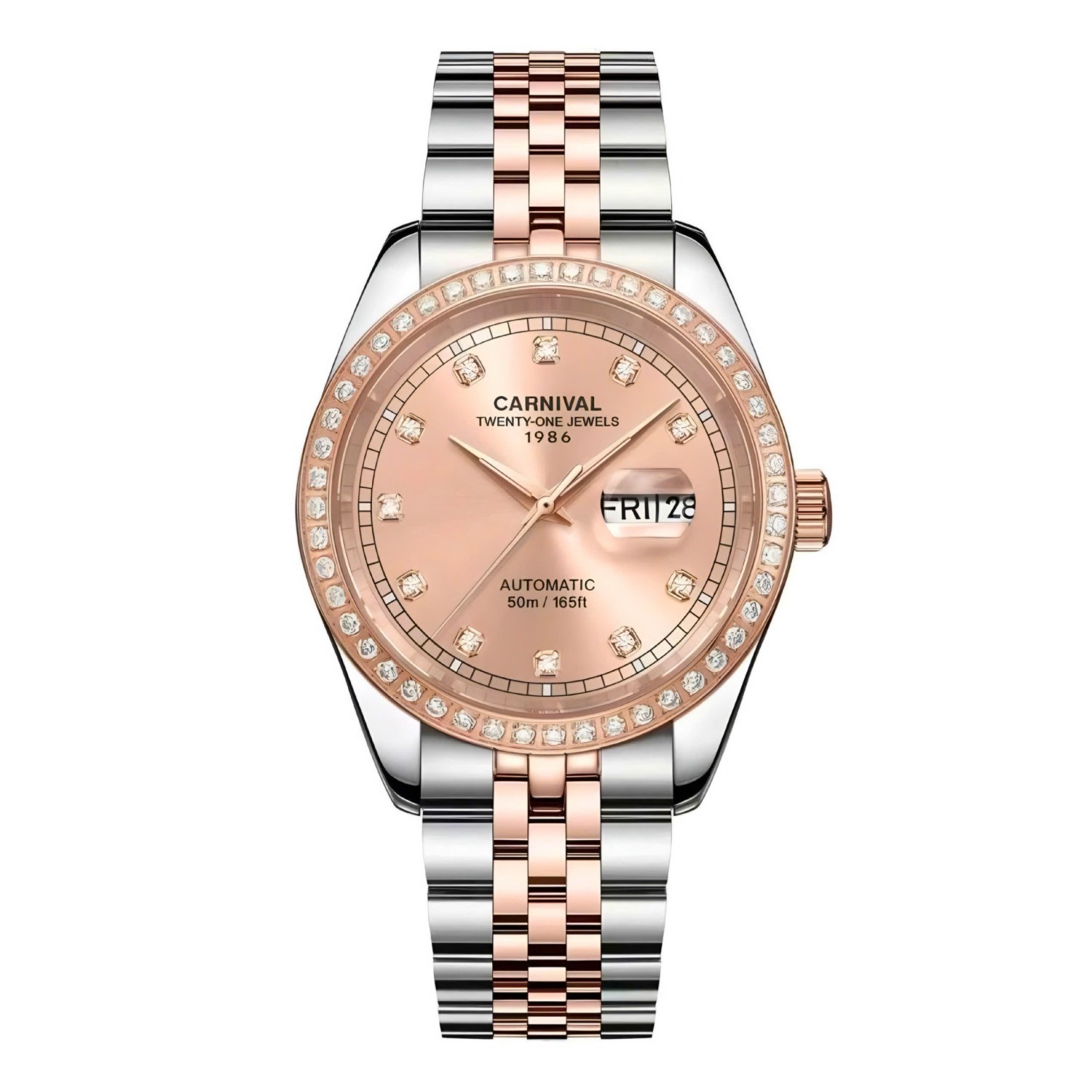 Đồng Hồ Nam Carnival 8131G2-CH-NN Automatic Dây Thép Demi Vàng Hồng Size 40mm