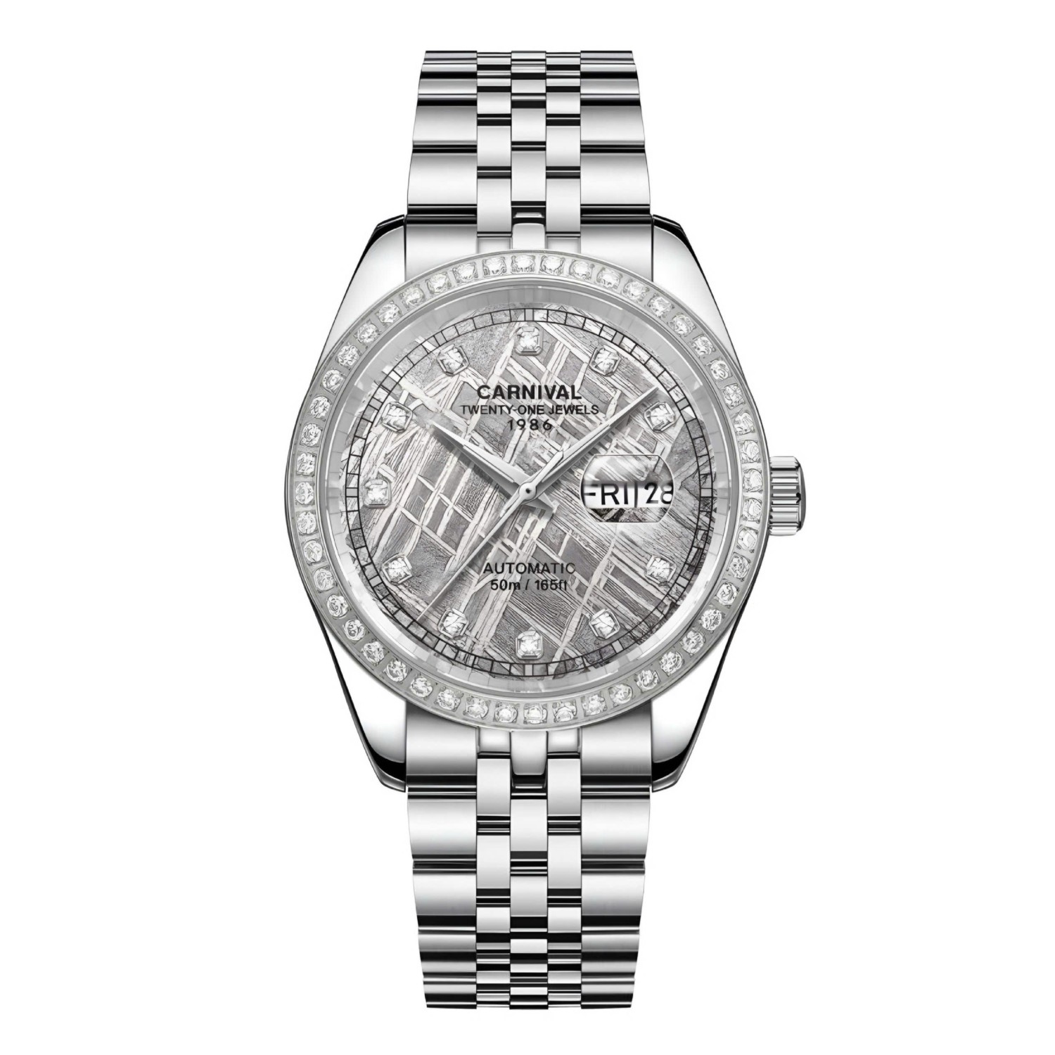 Đồng Hồ Nam Carnival 8131G2-VT-TT Automatic Dây Thép Bạc Mặt Thiên Thạch Size 40mm