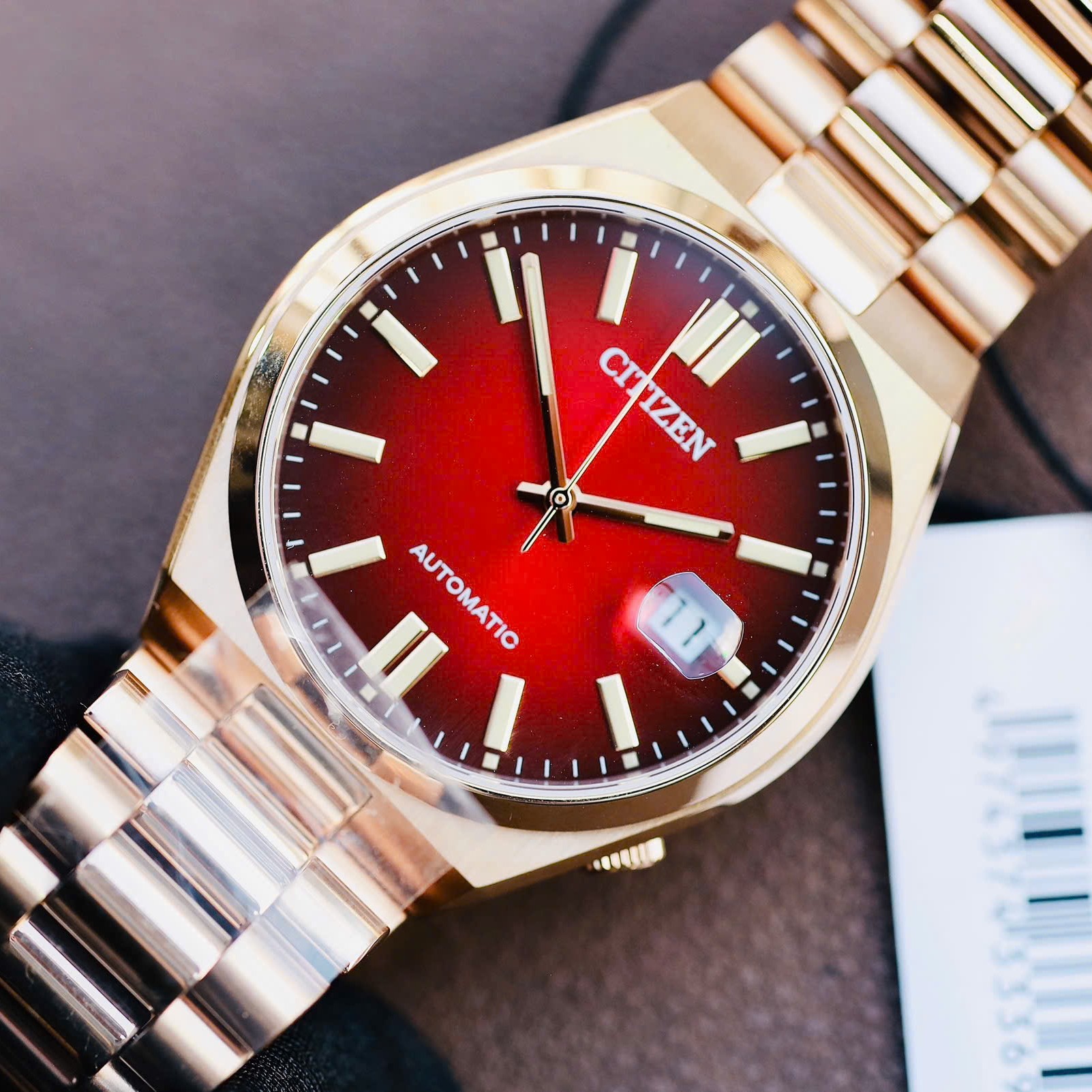 Đồng Hồ Nam Citizen Tsuyosa Mechanical Rose Red Automatic NJ0153-82X - Vàng Hồng Mặt Đỏ