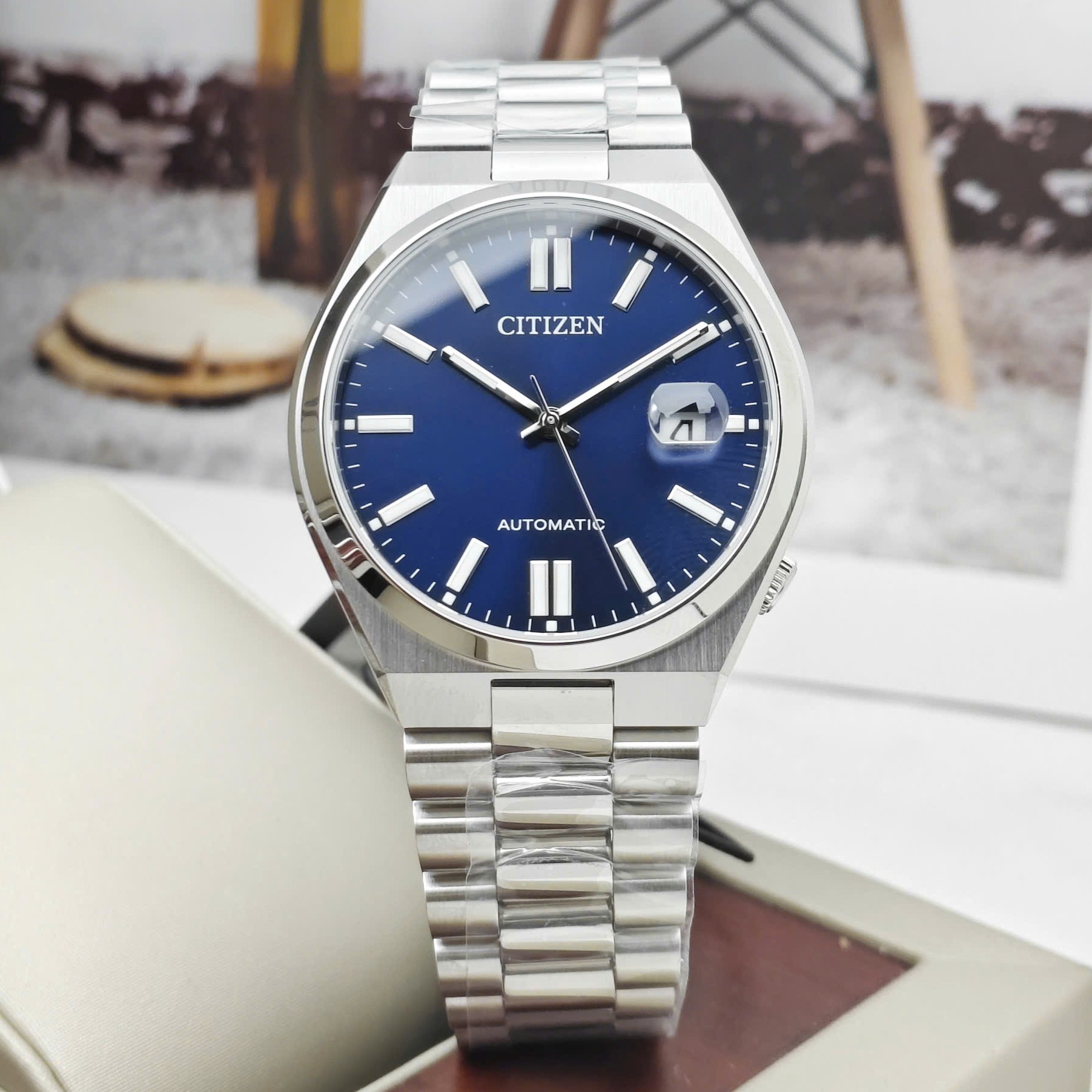 Đồng Hồ Nam Citizen Automatic Tsuyosa Mechanical Blue NJ0150-81L Size 40mm Mặt Xanh Dương