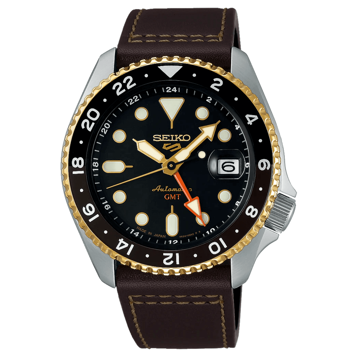Đồng Hồ Nam Seiko 5 Sport GMT SBSC020 (SSK036) Automatic Dây Da 42mm