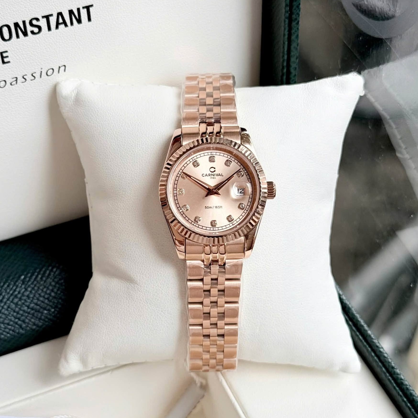 Đồng Hồ Nữ Carnival 8131L-VH-NN Dây Thép Vàng Hồng Mặt Vàng Hồng Size 30mm Quartz Japan