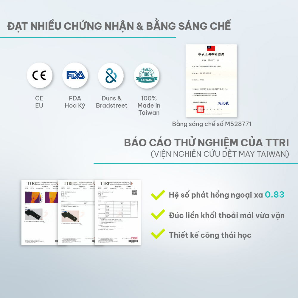 Bó gối dài Vital Salveo CJ-6206 mỏng nhẹ