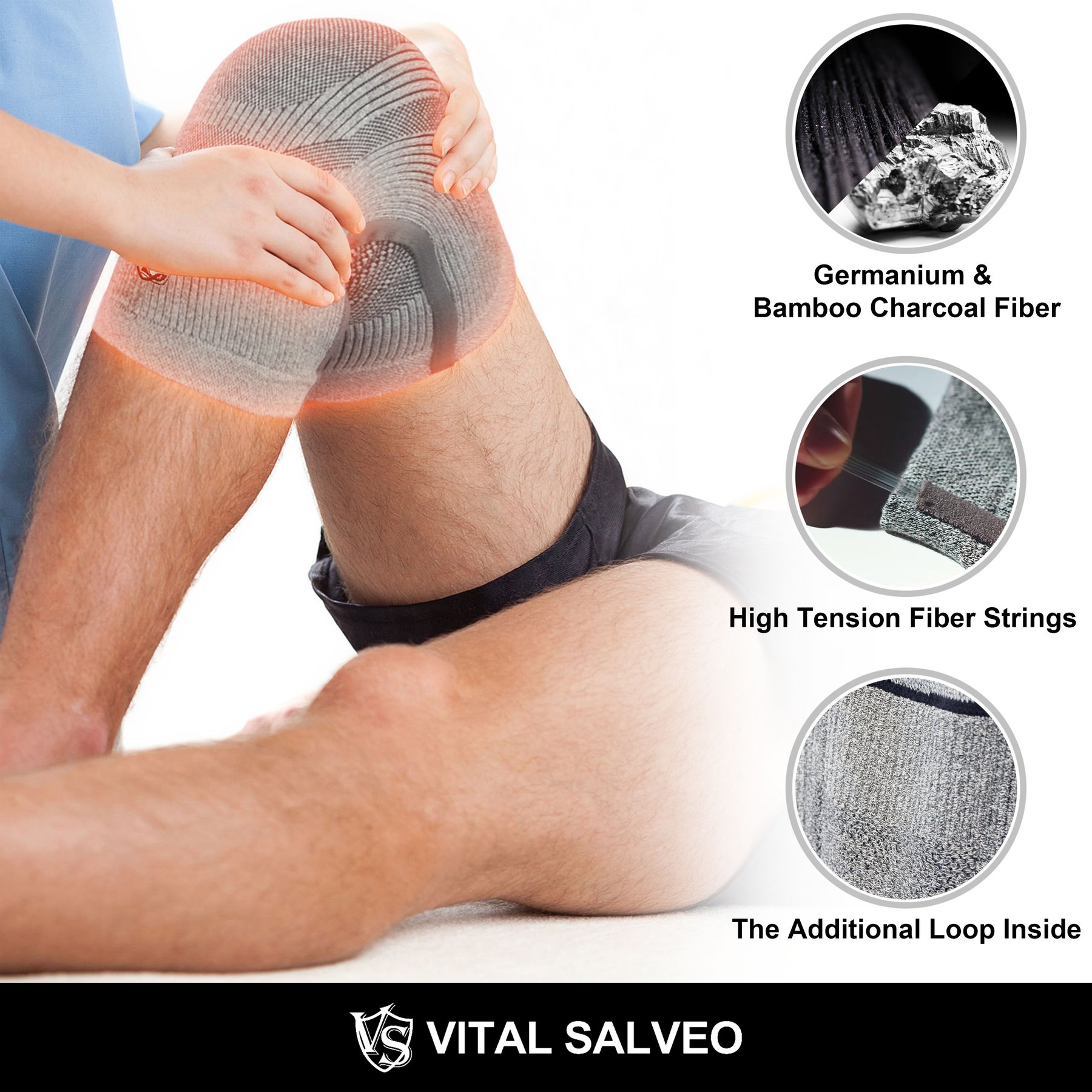 Bó gối giữ ấm khớp Vital Salveo ST3-THICK CJ-5210 (1 chiếc)