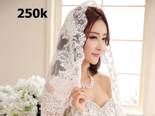 Kinh nghiệm chọn khăn đội đầu cô dâu phù hợp với váy cưới