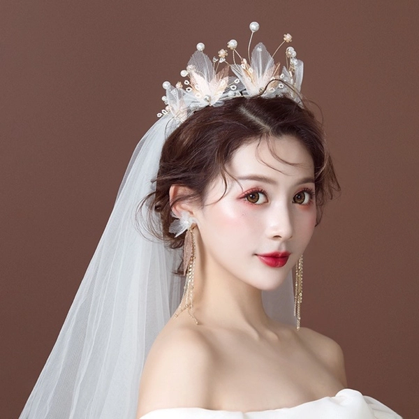 Khăn voan đội đầu cô dâu