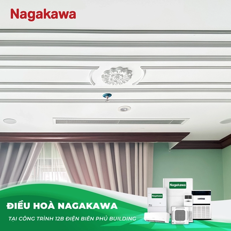Dàn lạnh điều hòa âm trần nối ống gió Nagakawa với thiết kế siêu mỏng