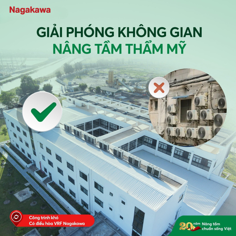 Dàn nóng điều hòa VRF thường được lắp đặt trên các tầng thượng và được tích hợp các công nghệ giảm tiếng ồn hiệu quả