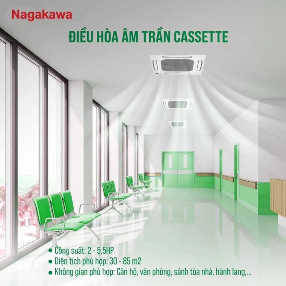 Điều hòa âm trần Nagakawa có đa dạng công suất
