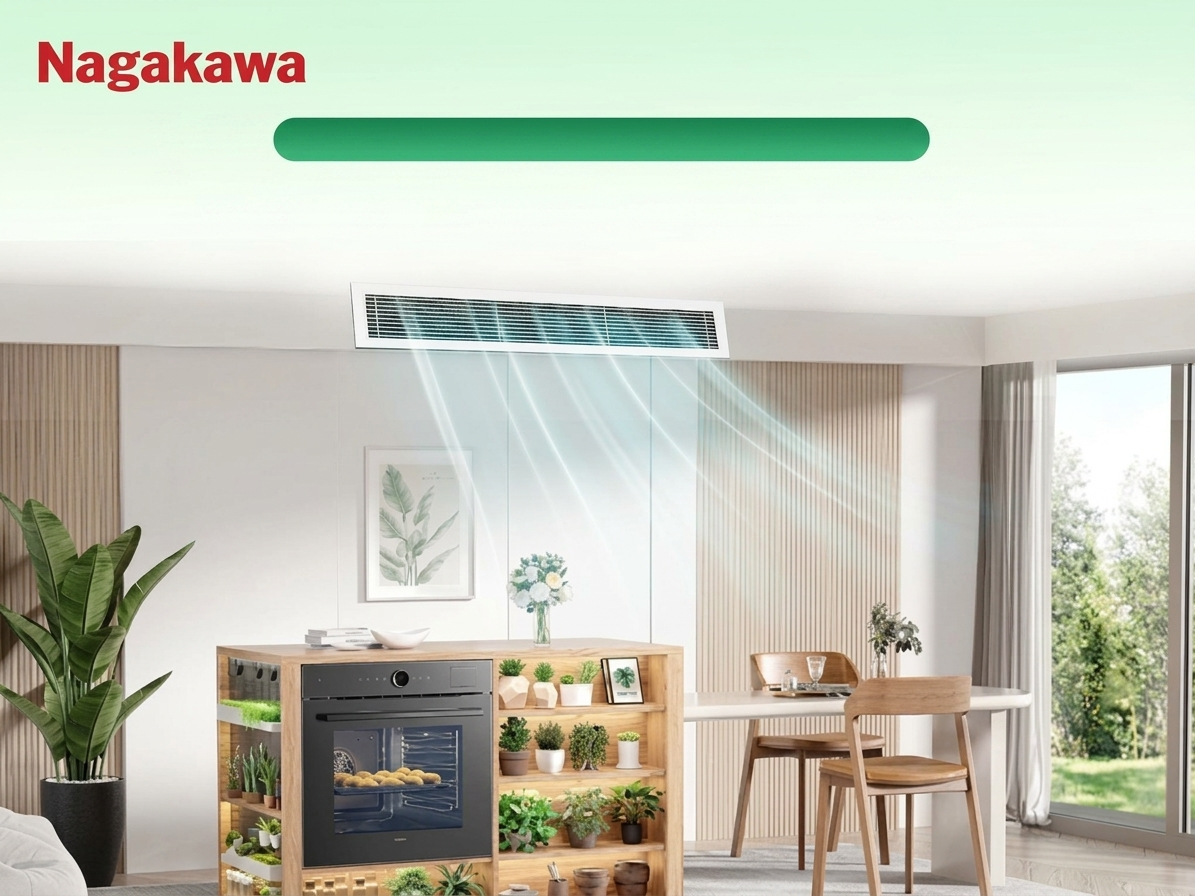 Điều hòa âm trần nối ống gió Inverter U18 Nagakawa 28000BTU tiết kiệm điện, phù hợp văn phòng và showroom vận hành nhiều giờ