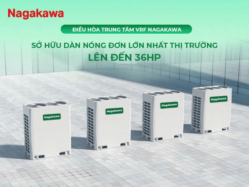 Hệ thống điều hòa trung tâm VRF Nagakawa thích hợp lắp đặt cho chung cư, biệt thự, nhà ở…