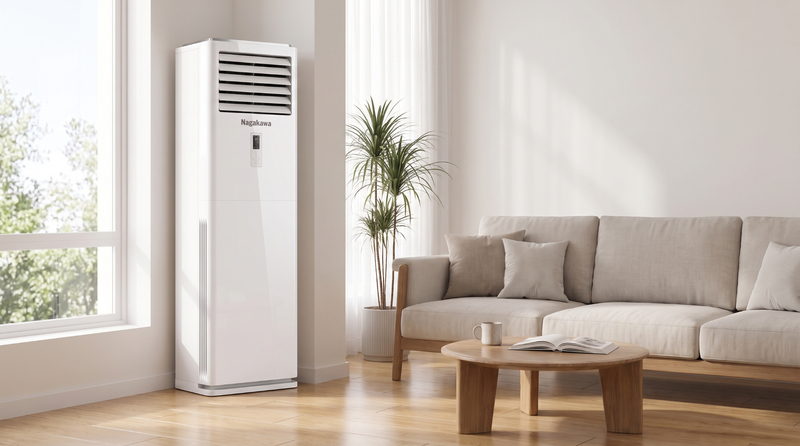 Điều hòa tủ đứng thương mại 1 chiều Nagakawa NP-C50R1K58 với lưu lượng gió lên tới 2.000 m³/h