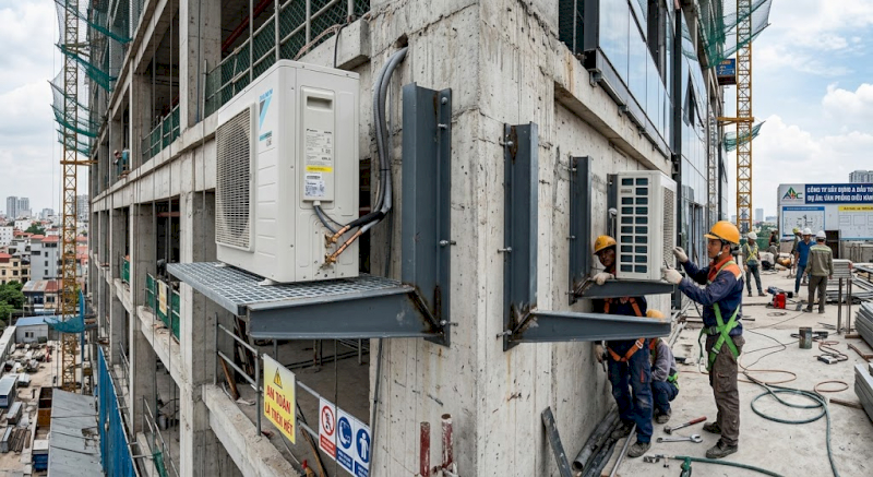 Giá L ngược phù hợp vị trí vướng mái hắt