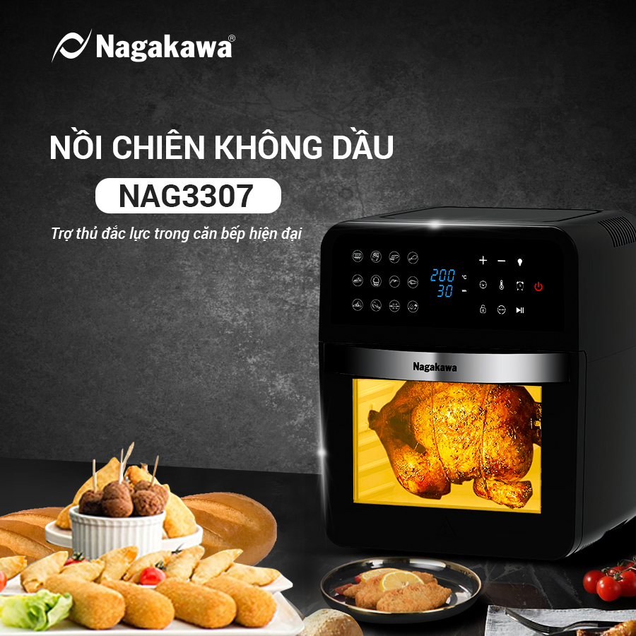 Nồi chiên không dầu 12L Nagakawa NAG3307