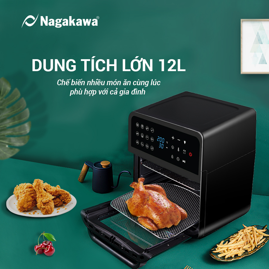 DUNG TÍCH LỚN 12 LÍT CHIÊN GÀ NGUYÊN CON, KHÔNG CẦN CẮT NHỎ