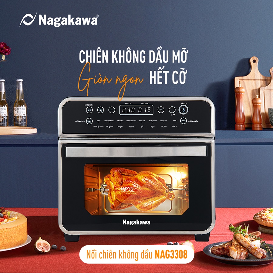 Nồi chiên không dầu 16L Nagakawa NAG3308