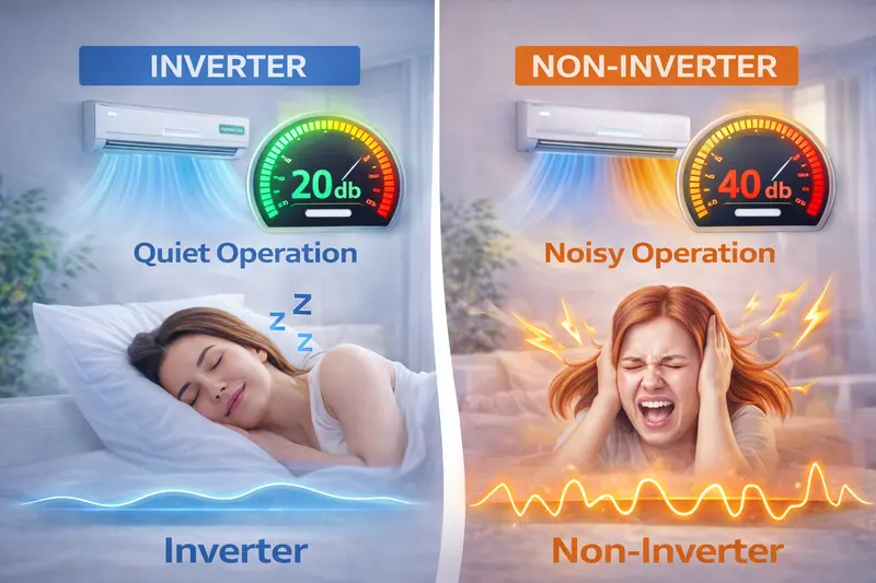 Inverter vận hành êm ái hơn do không bật/tắt đột ngột.