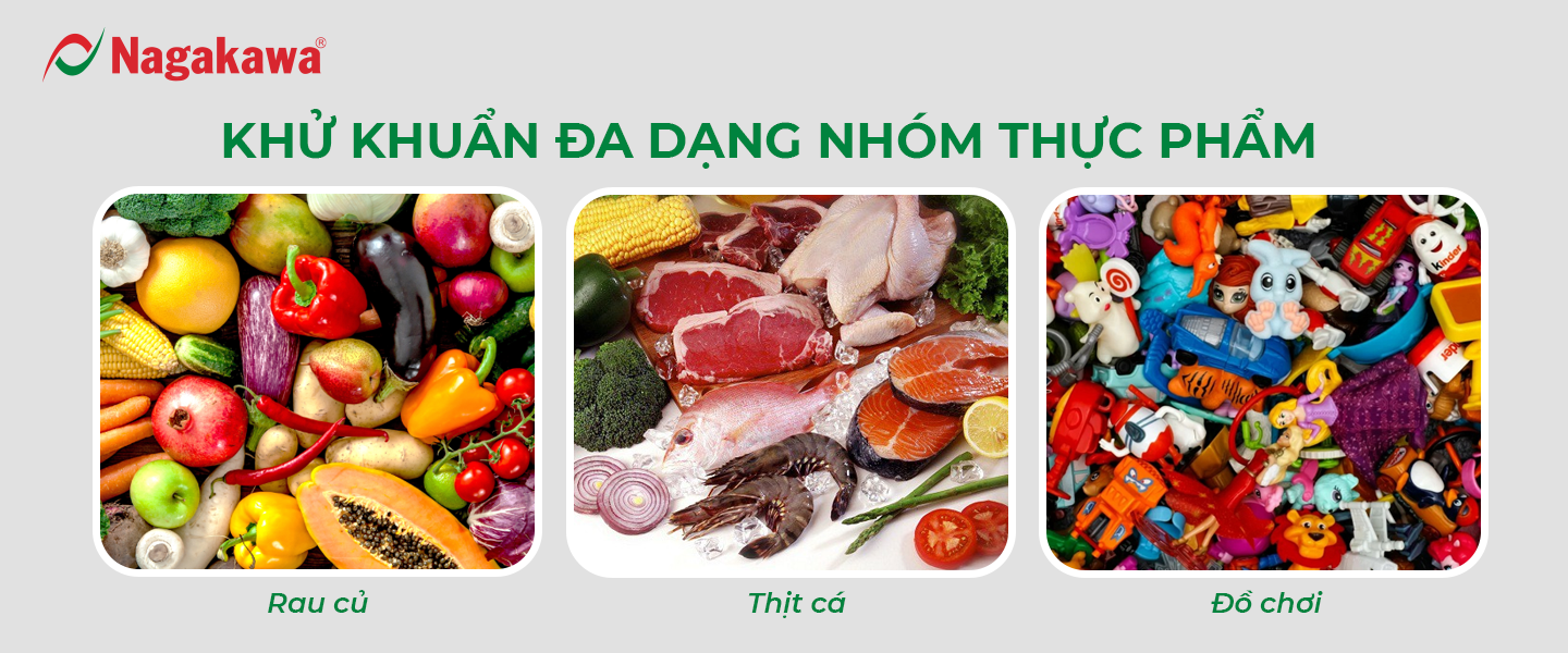 Khử khuẩn đa dạng nhóm thực phẩm, bảo vệ sức khỏe và da tay khỏi những hóa chất độc hại