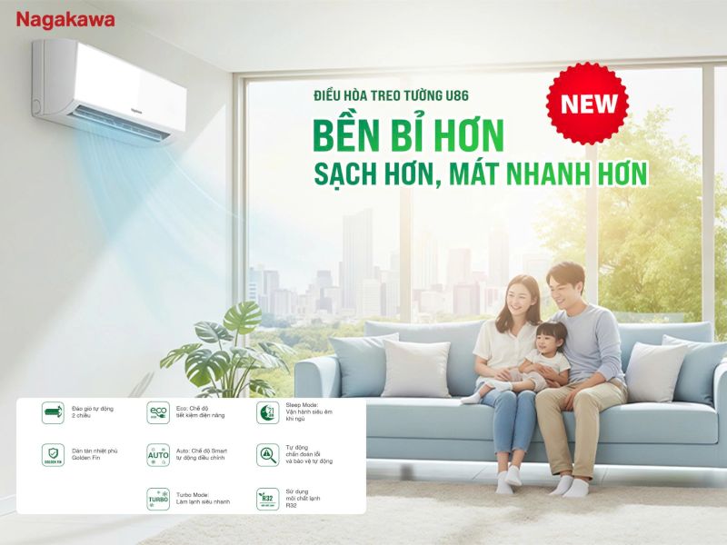 Nagakawa NS-C09R2U86 làm mát nhanh, dễ dùng cho phòng trọ